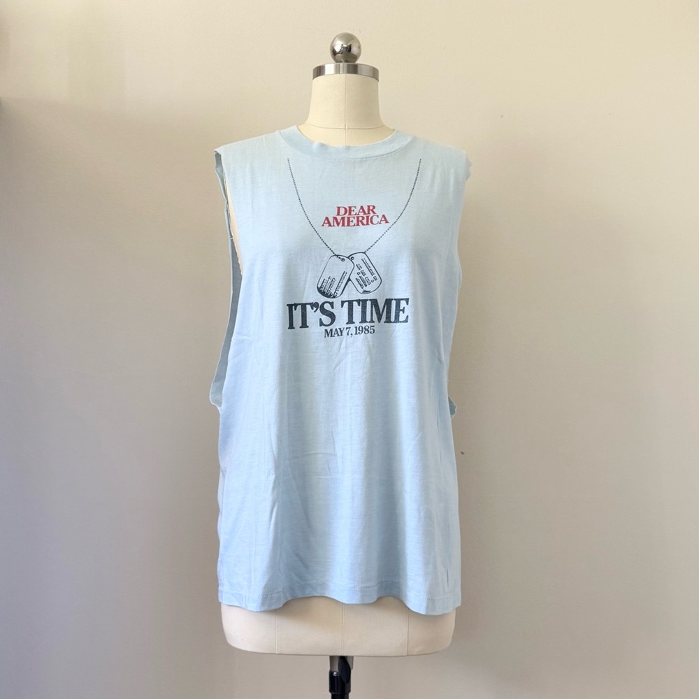 Vintage POW MIA Tank Dear America 1985 Patriotic USA Hanes XL